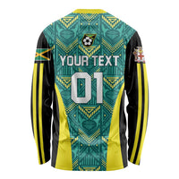 Custom Jamaica Football Long Sleeve Shirt We Believe Reggae Boyz