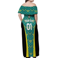 Custom Jamaica Football Off Shoulder Maxi Dress We Believe Reggae Boyz