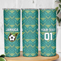 Custom Jamaica Football Skinny Tumbler We Believe Reggae Boyz