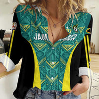 Custom Jamaica Football Women Casual Shirt We Believe Reggae Boyz