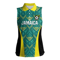 Custom Jamaica Football Women Sleeveless Polo Shirt We Believe Reggae Boyz