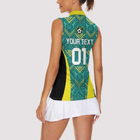 Custom Jamaica Football Women Sleeveless Polo Shirt We Believe Reggae Boyz