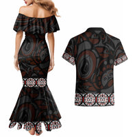 Canada Haida Totem Couples Matching Mermaid Dress and Hawaiian Shirt Haida Spirit