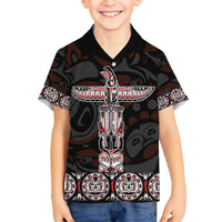 Canada Haida Totem Family Matching Off Shoulder Short Dress and Hawaiian Shirt Haida Spirit