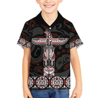 Canada Haida Totem Family Matching Short Sleeve Bodycon Dress and Hawaiian Shirt Haida Spirit
