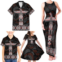 Canada Haida Totem Family Matching Tank Maxi Dress and Hawaiian Shirt Haida Spirit