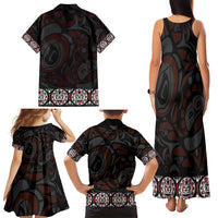 Canada Haida Totem Family Matching Tank Maxi Dress and Hawaiian Shirt Haida Spirit