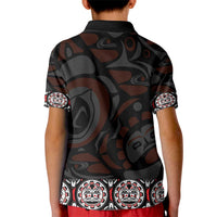Canada Haida Totem Kid Polo Shirt Haida Spirit