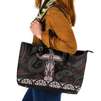 Canada Haida Totem Leather Tote Bag Haida Spirit