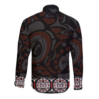 Canada Haida Totem Long Sleeve Button Shirt Haida Spirit