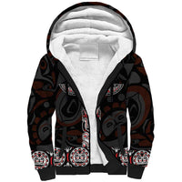 Canada Haida Totem Sherpa Hoodie Haida Spirit