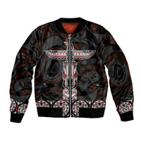 Canada Haida Totem Sleeve Zip Bomber Jacket Haida Spirit