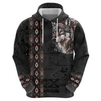 Native American Wolf Hoodie Tribal Pattern