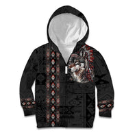 Native American Wolf Kid Hoodie Tribal Pattern