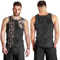 Native American Wolf Men Tank Top Tribal Pattern