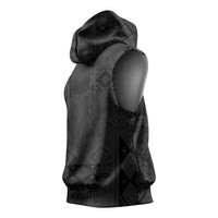 Native American Wolf Sleeveless Hoodie Tribal Pattern