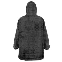 Native American Wolf Wearable Blanket Hoodie Tribal Pattern