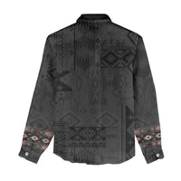 Native American Wolf Women Casual Shirt Tribal Pattern