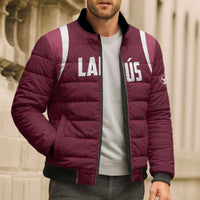Custom Argentine Football Lanus Bomber Puffer Jacket Granate Go Champions