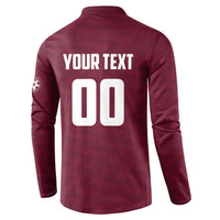 Custom Argentine Football Lanus Button Sweatshirt Granate Go Champions