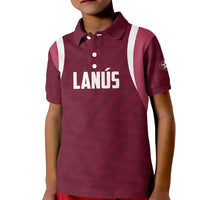 Custom Argentine Football Lanus Kid Polo Shirt Granate Go Champions