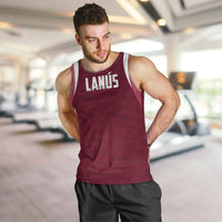 Custom Argentine Football Lanus Men Tank Top Granate Go Champions
