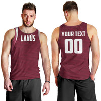 Custom Argentine Football Lanus Men Tank Top Granate Go Champions
