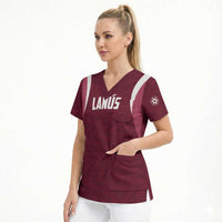 Custom Argentine Football Lanus Scrub Top Granate Go Champions