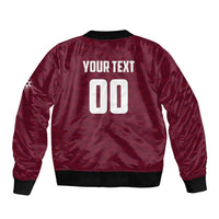 Custom Argentine Football Lanus Sleeve Zip Bomber Jacket Granate Go Champions