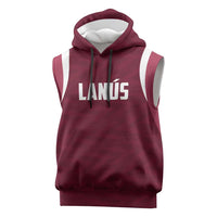 Custom Argentine Football Lanus Sleeveless Hoodie Granate Go Champions
