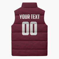 Custom Argentine Football Lanus Sleeveless Puffer Jacket Granate Go Champions