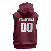 Custom Argentine Football Lanus Sleeveless Zip Hoodie Granate Go Champions