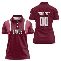 Custom Argentine Football Lanus Women Polo Shirt Granate Go Champions