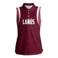Custom Argentine Football Lanus Women Sleeveless Polo Shirt Granate Go Champions