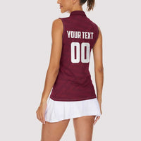 Custom Argentine Football Lanus Women Sleeveless Polo Shirt Granate Go Champions