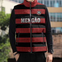 Custom Brazilian Football Big Mengo Sleeveless Puffer Jacket Rubro-Negro Go Glory
