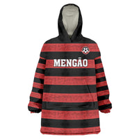 Custom Brazilian Football Big Mengo Wearable Blanket Hoodie Rubro-Negro Go Glory