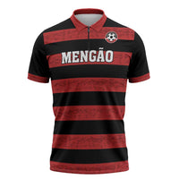 Custom Brazilian Football Big Mengo Zipper Polo Shirt Rubro-Negro Go Glory