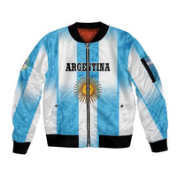 Custom Argentina Football Sleeve Zip Bomber Jacket