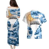 Argentina Malvinas Day Couples Matching Puletasi and Hawaiian Shirt Las Malvinas Son Argentinas