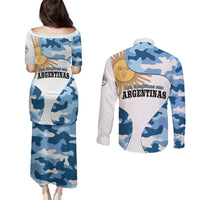 Argentina Malvinas Day Couples Matching Puletasi and Long Sleeve Button Shirt Las Malvinas Son Argentinas