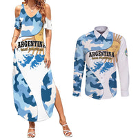 Argentina Malvinas Day Couples Matching Summer Maxi Dress and Long Sleeve Button Shirt Las Malvinas Son Argentinas