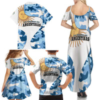 Argentina Malvinas Day Family Matching Summer Maxi Dress and Hawaiian Shirt Las Malvinas Son Argentinas