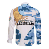 Argentina Malvinas Day Long Sleeve Button Shirt Las Malvinas Son Argentinas