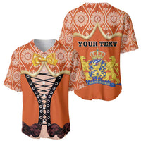 Personalised Netherlands Koningsdag 2025 Baseball Jersey King's Day Dutch Costume Spirit