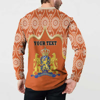 Personalised Netherlands Koningsdag 2025 Button Sweatshirt King's Day Dutch Costume Spirit