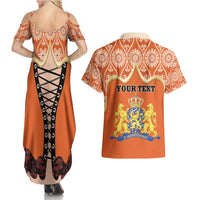 Personalised Netherlands Koningsdag 2025 Couples Matching Summer Maxi Dress and Hawaiian Shirt King's Day Dutch Costume Spirit