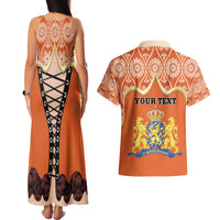 Personalised Netherlands Koningsdag 2025 Couples Matching Tank Maxi Dress and Hawaiian Shirt King's Day Dutch Costume Spirit