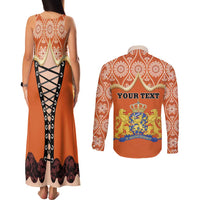 Personalised Netherlands Koningsdag 2025 Couples Matching Tank Maxi Dress and Long Sleeve Button Shirt King's Day Dutch Costume Spirit