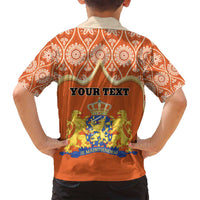 Personalised Netherlands Koningsdag 2025 Family Matching Off Shoulder Short Dress and Hawaiian Shirt King's Day Dutch Costume Spirit